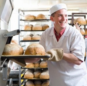 Baker using silicone coated greaseproof paper