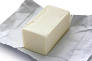 Laminated greaseproof paper used for wrapping butter.